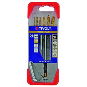 Tivoly A21 – Pack of 6 Drill Bits for Metal DIN 338 HSS + TiN (Diameter of 2, 3, 4, 5, 6, 8 mm Tivoly A21 – Pack of 6 Drill Bits for Metal DIN 338 HSS + TiN (Diameter of 2, 3, 4, 5, 6, 8 mm