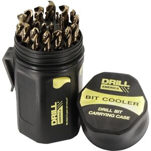 Drill America D/A29J-CO-PC 29-Piece M42 Cobalt Drill Bit Set in Round Case (1/16" 1/2" x 64ths), D/ACO Series Drill America D/A29J-CO-PC 29-Piece M42 Cobalt Drill Bit Set in Round Case (1/16" 1/2" x 64ths), D/ACO Series