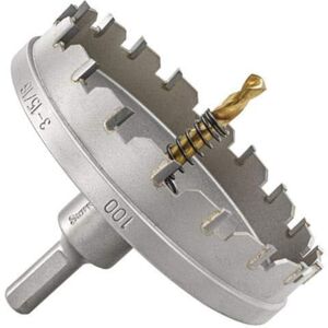 Starrett Tungsten Carbide Tipped Hole Saw SM100 Sheet Metal Cutter With Arbor & Pilot Drill Bit For Drilling Stainless Steel Aluminum Alloy 100 mm Starrett Tungsten Carbide Tipped Hole Saw SM100 Sheet Metal Cutter With Arbor & Pilot Drill Bit For Drilling Stainless Steel Aluminum Alloy 100 mm