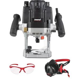 Trend T8 Workshop Router & Safety Set, T8EK Variable Speed Plunge Router (2200W, 1/2 Inch, 240V), Dust Mask & Safety Glasses, T8/Safe/Set Trend T8 Workshop Router & Safety Set, T8EK Variable Speed Plunge Router (2200W, 1/2 Inch, 240V), Dust Mask & Safety Glasses, T8/Safe/Set