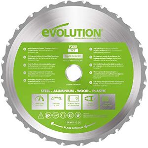 Evolution Power Tools F255TCT-24T (Fury) Multi-Material Blade For Mitre Saws and Table Saws, Cuts Metal, Plastics, Laminates, Wood (Even with Embedded Nails), Carbide Tipped TCT, 255 mm Evolution Power Tools F255TCT-24T (Fury) Multi-Material Blade For Mitre Saws and Table Saws, Cuts Metal, Plastics, Laminates, Wood (Even with Embedded Nails), Carbide Tipped TCT, 255 mm