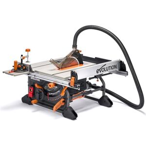 Evolution Power Tools R255TBL+ Table Saw (Next Gen Rage 5-S) Portable Multi-Material Cutting Blade Included Cuts Wood Metal Plastic, 45˚ Bevel, +/- 60˚ Mitre Angle, 85mm Cut Depth, 1800w Motor, 240v Evolution Power Tools R255TBL+ Table Saw (Next Gen Rage 5-S) Portable Multi-Material Cutting Blade Included Cuts Wood Metal Plastic, 45˚ Bevel, +/- 60˚ Mitre Angle, 85mm Cut Depth, 1800w Motor, 240v