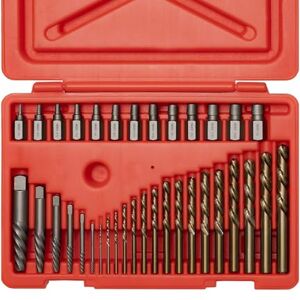 Neiko 04206A Screw-Extractor Set, Broken Bolt Remover, Multispline and Spiral Extractors for Stripped Screws, Studs, Fittings, and Lugs, Left-Hand Drill Bits, 5/64" to 1/2", 35-Piece Set Neiko 04206A Screw-Extractor Set, Broken Bolt Remover, Multispline and Spiral Extractors for Stripped Screws, Studs, Fittings, and Lugs, Left-Hand Drill Bits, 5/64" to 1/2", 35-Piece Set