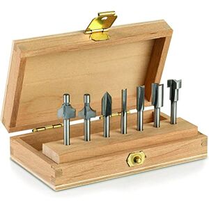 Dremel 660 Router Bit Set, 7 Multipurpose Router Bits for Rotary Tools in Wooden Tool Box, 3.2 mm Shank Dremel 660 Router Bit Set, 7 Multipurpose Router Bits for Rotary Tools in Wooden Tool Box, 3.2 mm Shank