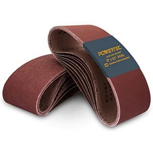 POWERTEC 11043-2 3 x 21-Inch Aluminum Oxide Sanding Belt Assortment, 5 Each of 40/80/ 120/240 Grits, 20 PK POWERTEC 11043-2 3 x 21-Inch Aluminum Oxide Sanding Belt Assortment, 5 Each of 40/80/ 120/240 Grits, 20 PK