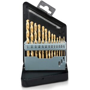 Neiko 10038A Left-Hand Drill-Bit Set, High-Speed Steel Drills with Titanium Nitride Coating, Reverse-Twist Drill Bits, SAE Sizes, 13-Piece Set Neiko 10038A Left-Hand Drill-Bit Set, High-Speed Steel Drills with Titanium Nitride Coating, Reverse-Twist Drill Bits, SAE Sizes, 13-Piece Set