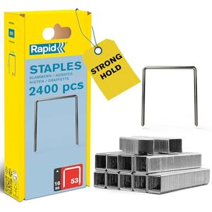 Rapid High-Performance Staples for Textiles, Finewire No. 53, Leg Length 16mm, Staple Gun Staples, Galvanised steel, 2400 Pieces (5000202) Rapid High-Performance Staples for Textiles, Finewire No. 53, Leg Length 16mm, Staple Gun Staples, Galvanised steel, 2400 Pieces (5000202)