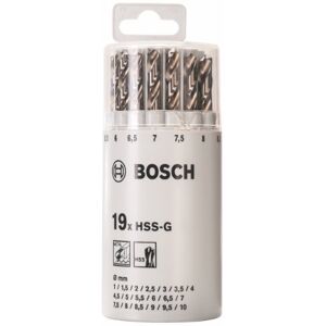 Bosch Professional 19-piece metal drill bit set HSS-G 135° DIN 338 (for metal, Ø 1 10 mm, in Plastic Tube, Accessory Drill Driver) Bosch Professional 19-piece metal drill bit set HSS-G 135° DIN 338 (for metal, Ø 1 10 mm, in Plastic Tube, Accessory Drill Driver)