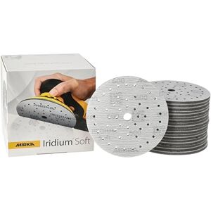 Mirka Iridium Soft sanding discs Ø 150 mm/grit P600 / Hook & Loop Multifit / 20 pieces/foam-based abrasive for precise dry sanding, clear coat sanding, finish Mirka Iridium Soft sanding discs Ø 150 mm/grit P600 / Hook & Loop Multifit / 20 pieces/foam-based abrasive for precise dry sanding, clear coat sanding, finish