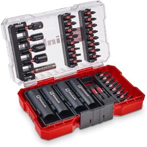 Einhell Original M-CASE 35-Piece Impact Bit and Socket Set (25 mm Bits, 50 mm Bits, Hexagon Sockets, Long Sockets, Socket Adapter, 60 mm Bit Holder Incl. Storage Box) Einhell Original M-CASE 35-Piece Impact Bit and Socket Set (25 mm Bits, 50 mm Bits, Hexagon Sockets, Long Sockets, Socket Adapter, 60 mm Bit Holder Incl. Storage Box)