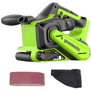 Greenworks 24V Brushless Cordless 3in. x 18in. Belt Sander Kit with Dust Bag and 60 Grit Sandpaper, Tool Only Greenworks 24V Brushless Cordless 3in. x 18in. Belt Sander Kit with Dust Bag and 60 Grit Sandpaper, Tool Only
