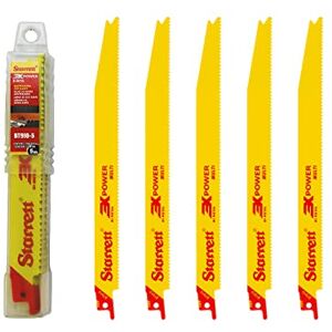 Starrett Multi Purpose Reciprocating Saw Blade 5 Pieces BT910-5 Bi-Metal 225 mm/9" Inch 10TPI Unified Shank Compatible with Bosch Dewalt Makita & Many Others Starrett Multi Purpose Reciprocating Saw Blade 5 Pieces BT910-5 Bi-Metal 225 mm/9" Inch 10TPI Unified Shank Compatible with Bosch Dewalt Makita & Many Others