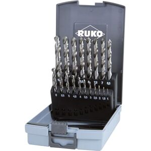 RUKO HSSE-Co 8 Twist Drill Set in Plastic Case, DIN 338, Type VA, TiAlN Finish, 19 Pieces, R281214ERO RUKO HSSE-Co 8 Twist Drill Set in Plastic Case, DIN 338, Type VA, TiAlN Finish, 19 Pieces, R281214ERO