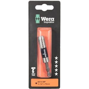 Wera 05057675001 897/4 Impaktor Bit Holder with retaining Ring and Magnet Silver Wera 05057675001 897/4 Impaktor Bit Holder with retaining Ring and Magnet Silver