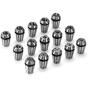 Genmitsu ER11 Spring Collet Set 1-7 mm 1/8 Inch 1/4 Inch for CNC Clamping Device Engraving Machine Milling Lathe Tool Pack of 15 Genmitsu ER11 Spring Collet Set 1-7 mm 1/8 Inch 1/4 Inch for CNC Clamping Device Engraving Machine Milling Lathe Tool Pack of 15