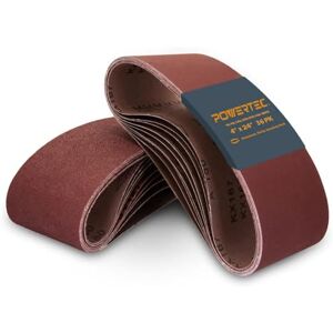 POWERTEC 4 x 24 Inch Sanding Belts, 6 Each of 60 80 120 150 240 400 Grits, 36PK, Aluminum Oxide Belt Sander Sanding Belt Assortment, Sandpaper for Oscillating Belt and Spindle Sander (110008-P2) POWERTEC 4 x 24 Inch Sanding Belts, 6 Each of 60 80 120 150 240 400 Grits, 36PK, Aluminum Oxide Belt Sander Sanding Belt Assortment, Sandpaper for Oscillating Belt and Spindle Sander (110008-P2)