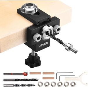 VEVOR Doweling Jig Kit, Self Centering Dowel Drill Jig for Straight Holes, Aluminum Alloy Woodworking Joints Tool with 3 Size Drill Bits 6.4/7.9/15 mm, Adjustable Width, for Wood Working VEVOR Doweling Jig Kit, Self Centering Dowel Drill Jig for Straight Holes, Aluminum Alloy Woodworking Joints Tool with 3 Size Drill Bits 6.4/7.9/15 mm, Adjustable Width, for Wood Working