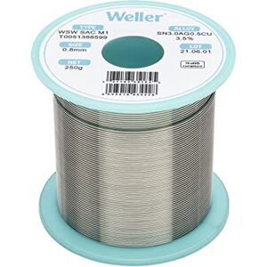 Weller WSW SAC M1 (T0051388599) Lead Free Solder Wire, Ø 0.8mm, Alloy Sn96.5Ag3.0Cu0.5, Flux content 3.5%, 250g Weller WSW SAC M1 (T0051388599) Lead Free Solder Wire, Ø 0.8mm, Alloy Sn96.5Ag3.0Cu0.5, Flux content 3.5%, 250g