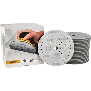 Mirka Iridium Soft sanding discs Ø 150 mm/grit P1000 / Hook & Loop Multifit / 20 pieces/foam-based abrasive for precise dry sanding, clear lacquer sanding, finish Mirka Iridium Soft sanding discs Ø 150 mm/grit P1000 / Hook & Loop Multifit / 20 pieces/foam-based abrasive for precise dry sanding, clear lacquer sanding, finish