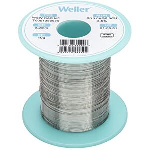 Weller WSW SAC M1 (T0051386570) Lead Free Solder Wire, Ø 0.2mm, Alloy Sn96.5Ag3.0Cu0.5, Flux Content 3.5% 10g, Silver Weller WSW SAC M1 (T0051386570) Lead Free Solder Wire, Ø 0.2mm, Alloy Sn96.5Ag3.0Cu0.5, Flux Content 3.5% 10g, Silver
