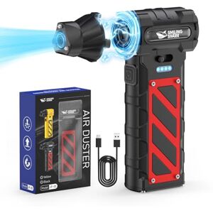 Smiling Shark Compressed Air Duster, JF-02 110000RPM Stepless Speed Cordless Electric Air Blower with Emergency Cutter & Hammer, Rechargeable Mini Dust Blower for PC/Keyboard/Outdoor/House and Car Smiling Shark Compressed Air Duster, JF-02 110000RPM Stepless Speed Cordless Electric Air Blower with Emergency Cutter & Hammer, Rechargeable Mini Dust Blower for PC/Keyboard/Outdoor/House and Car