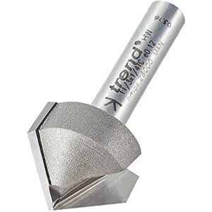 Trend Professional Chamfer V Groove Cutter, 45-Degree, A=45, 18mm Diameter, 1/4 Inch Shank, 19.4mm Cut Diameter & 9.2mm Cut Length, Tungsten Carbide Tipped, 11/3X1/4TC Trend Professional Chamfer V Groove Cutter, 45-Degree, A=45, 18mm Diameter, 1/4 Inch Shank, 19.4mm Cut Diameter & 9.2mm Cut Length, Tungsten Carbide Tipped, 11/3X1/4TC