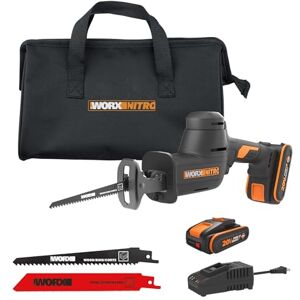 WORX 20V 26mm Nitro Cordless Brushless Reciprocating Saw – WX501, 3,000 SPM, Compact & Lightweight, Tool-Free Blade Change, Adjustable Footplate, LED Light, Includes 2.0Ah Battery & Charger WORX 20V 26mm Nitro Cordless Brushless Reciprocating Saw – WX501, 3,000 SPM, Compact & Lightweight, Tool-Free Blade Change, Adjustable Footplate, LED Light, Includes 2.0Ah Battery & Charger
