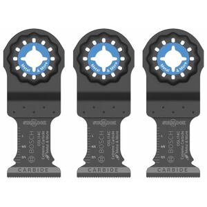 Bosch OSL114C-3 3-Pack 1-1/4 in. Starlock Oscillating Multi Tool Metal & More Carbide Extreme Plunge Cut Blades for Cutting Iron Bar, Metal, Wood with Nails, Drywall and Tile Bosch OSL114C-3 3-Pack 1-1/4 in. Starlock Oscillating Multi Tool Metal & More Carbide Extreme Plunge Cut Blades for Cutting Iron Bar, Metal, Wood with Nails, Drywall and Tile