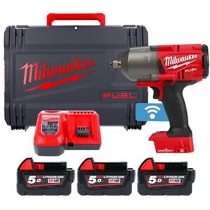 Milwaukee M18ONEFHIWF12-503X 18V Fuel 1/2" Impact Wrench with 3 x 5.0Ah Batteries, Charger & Case Milwaukee M18ONEFHIWF12-503X 18V Fuel 1/2" Impact Wrench with 3 x 5.0Ah Batteries, Charger & Case
