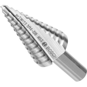 Bosch SDC2 3/16 In. to 7/8 In. High-Speed Steel Turbo Step Drill Bit Bosch SDC2 3/16 In. to 7/8 In. High-Speed Steel Turbo Step Drill Bit