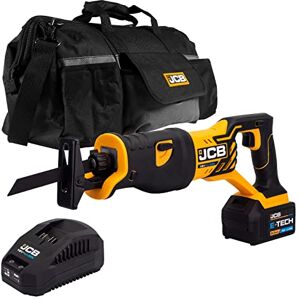 JCB 18v Cordless Reciprocating Saw, 5.0Ah Battery, Fast Charger, Variable Speed & Adjustable Position Foot Plate, Tool-Free Blade Changing, 20"" Power Tool Kit Bag, 3 Year Warranty JCB 18v Cordless Reciprocating Saw, 5.0Ah Battery, Fast Charger, Variable Speed & Adjustable Position Foot Plate, Tool-Free Blade Changing, 20"" Power Tool Kit Bag, 3 Year Warranty