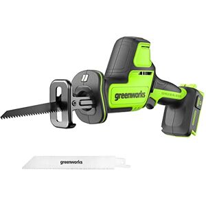 Greenworks 24V Brushless Compact One-Handed Reciprocating Saw (3,000 SPM), Cordless Powered Variable Speed Recip Saw, Battery Not Included Greenworks 24V Brushless Compact One-Handed Reciprocating Saw (3,000 SPM), Cordless Powered Variable Speed Recip Saw, Battery Not Included