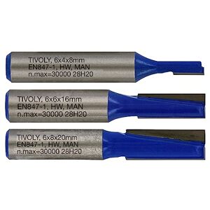Tivoly XT60642067300 Straight Router Bits 2 Diamond Cut Cutters Diameter 4-6-8 mm, Blue Tivoly XT60642067300 Straight Router Bits 2 Diamond Cut Cutters Diameter 4-6-8 mm, Blue