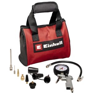 Einhell Original 10-Piece Compressed Air Set with Bag (Compressor Accessories, Includes 1x Adaptor Nozzle for Blow Gun, 1x Tyre Inflator Gauge, 8X Inflation Adapters with Accessory Bag) Einhell Original 10-Piece Compressed Air Set with Bag (Compressor Accessories, Includes 1x Adaptor Nozzle for Blow Gun, 1x Tyre Inflator Gauge, 8X Inflation Adapters with Accessory Bag)