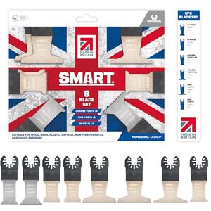 SMART 'Made in Britain' Professional Series 8 Piece Multi Tool Blade Set, 8 x High-Quality Multi Tool Blades SMART 'Made in Britain' Professional Series 8 Piece Multi Tool Blade Set, 8 x High-Quality Multi Tool Blades