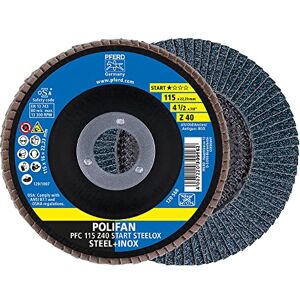 PFERD Polifan Serrated Washer, Pack of 10, PFC 115 x 22.23 mm Conical Z40 Start Line Start Steelox 69300936 for Steel, Stainless Steel (INOX) PFERD Polifan Serrated Washer, Pack of 10, PFC 115 x 22.23 mm Conical Z40 Start Line Start Steelox 69300936 for Steel, Stainless Steel (INOX)