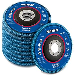Neiko 11145A Zirconia Flap Disc 120 Grit 10 Pack 4.5-Inch x 7/8-Inch Bevel Type #29 13,300 RPM Premium and Industrial Grade High Performance Edge Grinding Neiko 11145A Zirconia Flap Disc 120 Grit 10 Pack 4.5-Inch x 7/8-Inch Bevel Type #29 13,300 RPM Premium and Industrial Grade High Performance Edge Grinding