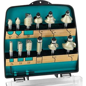 ENT 09012PLUS 12-Piece Carbide Router Bit Plus Set in Break-Proof Plastic Case Router Bit with Shank 8 mm Straight Router Bit with Standard Tungsten Carbide Cutting Tip for Drilling into Grooves ENT 09012PLUS 12-Piece Carbide Router Bit Plus Set in Break-Proof Plastic Case Router Bit with Shank 8 mm Straight Router Bit with Standard Tungsten Carbide Cutting Tip for Drilling into Grooves