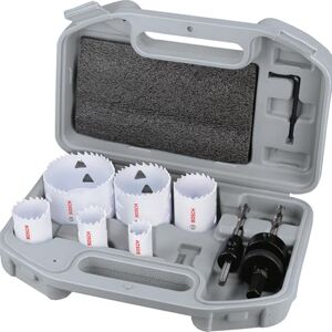 Bosch 9X Multi Material Threaded Hole Saw Set (for Steel, Drywall, Ø 20, 25, 32, 38, 51, 64 mm, Professional Accessory Drill Driver) Bosch 9X Multi Material Threaded Hole Saw Set (for Steel, Drywall, Ø 20, 25, 32, 38, 51, 64 mm, Professional Accessory Drill Driver)