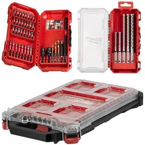 Milwaukee 4932499761 45 Piece PACKOUT Compact Slim Organiser Shockwave Impact Driver & SDS-Plus MX4 Drill Bit Accessory Set Milwaukee 4932499761 45 Piece PACKOUT Compact Slim Organiser Shockwave Impact Driver & SDS-Plus MX4 Drill Bit Accessory Set