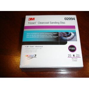 3M Trizact Hookit Clear Coat Sanding Abrasive Disc 471LA, 02094, 3 in, P1500, 25 Discs per Carton 3M Trizact Hookit Clear Coat Sanding Abrasive Disc 471LA, 02094, 3 in, P1500, 25 Discs per Carton