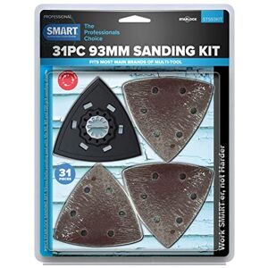SMART Starlock 31 Piece Sanding Set for Multi Tool, Sander, Sandpaper – 1 Sanding Pad, 10 Sheets 60 80 120 Grit SMART Starlock 31 Piece Sanding Set for Multi Tool, Sander, Sandpaper – 1 Sanding Pad, 10 Sheets 60 80 120 Grit