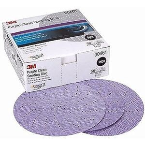 3M Hookit Purple Clean Sanding Disc, 30461, 5 in, P600, 50 discs per carton 3M Hookit Purple Clean Sanding Disc, 30461, 5 in, P600, 50 discs per carton