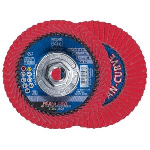 PFERD 67258 POLIFAN®-Curve Radial Type Flap Disc Ceramic Oxide, 4-1/2" Diameter, 5/8-11 Thread, 13300 RPM, 60 Grit Welding Accessory and Angle Grinder Attachment PFERD 67258 POLIFAN®-Curve Radial Type Flap Disc Ceramic Oxide, 4-1/2" Diameter, 5/8-11 Thread, 13300 RPM, 60 Grit Welding Accessory and Angle Grinder Attachment
