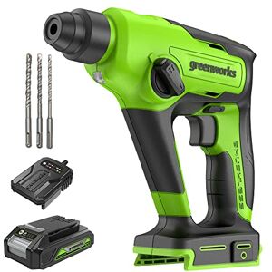 Greenworks 24V Brushless Rotary Hammer Drill Cordless SDS-Plus Heavy Duty 4-Mode Selector Anti-Vibration Handle Built-in LED Light Impact Energy 1.2 Joule Tool Only Greenworks 24V Brushless Rotary Hammer Drill Cordless SDS-Plus Heavy Duty 4-Mode Selector Anti-Vibration Handle Built-in LED Light Impact Energy 1.2 Joule Tool Only
