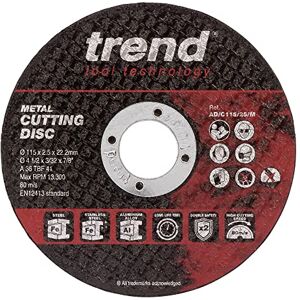 Trend Aluminium Oxide 115mm 36 Grit Metal Cutting Disc, 2.5mm Kerf, AD/C115/25/M, Pack of 10 Trend Aluminium Oxide 115mm 36 Grit Metal Cutting Disc, 2.5mm Kerf, AD/C115/25/M, Pack of 10