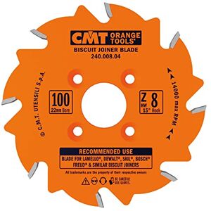 CMT ORANGE TOOLS CMT 240.008.04 Biscuit Joiner Blade, 4-Inch Diameter x 8 Teeth, PTFE-Coated. CMT ORANGE TOOLS CMT 240.008.04 Biscuit Joiner Blade, 4-Inch Diameter x 8 Teeth, PTFE-Coated.