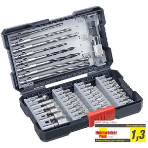 kwb 39-Piece Hex-Shank Drill Box with HSS Metal Drills, Stone and Wood Drills, PH, PZ, Torx Bits, Set with Countersink, Bit Holder, and Socket Bits, Grey kwb 39-Piece Hex-Shank Drill Box with HSS Metal Drills, Stone and Wood Drills, PH, PZ, Torx Bits, Set with Countersink, Bit Holder, and Socket Bits, Grey