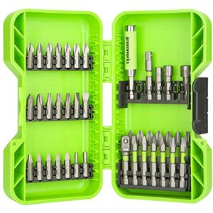 Greenworks Hardened Screwdriver bits (extensive Set of 40 Pieces Pick and Click bits Suitable for All Cordless Screwdrivers) Greenworks Hardened Screwdriver bits (extensive Set of 40 Pieces Pick and Click bits Suitable for All Cordless Screwdrivers)