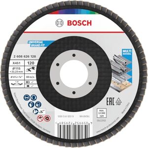 Bosch 15x X451 Flap Disc, G80, G120 (for Steel, Aluminium, Ø 115 mm, Grit 120, Professional Accessory Small Angle Grinder) Bosch 15x X451 Flap Disc, G80, G120 (for Steel, Aluminium, Ø 115 mm, Grit 120, Professional Accessory Small Angle Grinder)